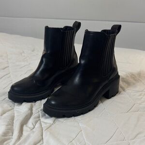 a new day Black Chunky Ankle Boots